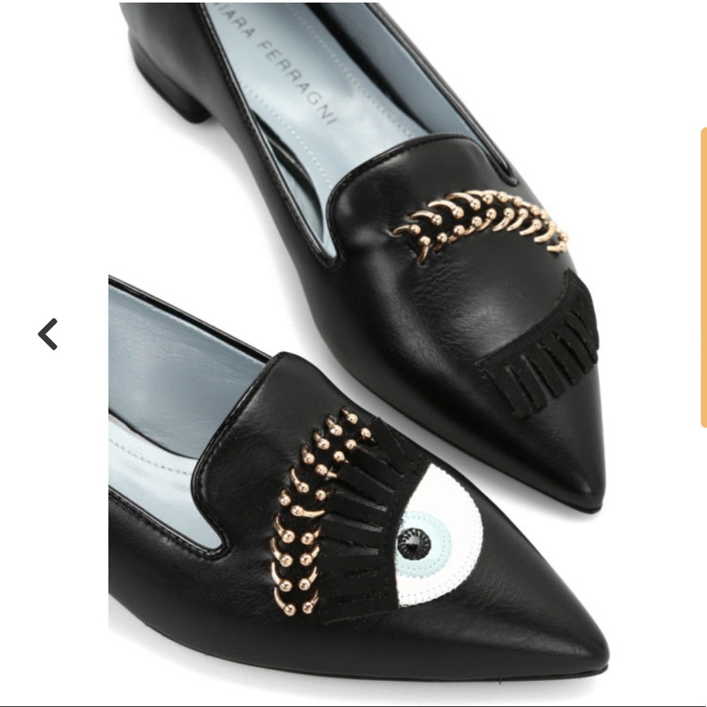Chiara Ferragni flirting slippers flats EYE size 41 leather NEW
